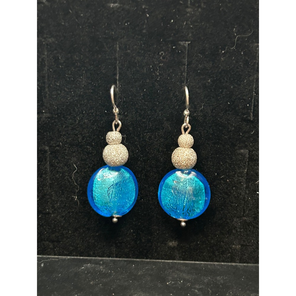 Antica Murrina 925 Murano Glass Necklace Earrings Set Italy Beachy Boho - Picture 7 of 8
